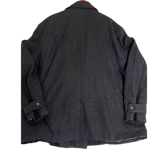 Pronto Uomo Double-Breasted Wool-Blend Peacoat 5XL Charcoal Goth - Picture 2 of 16